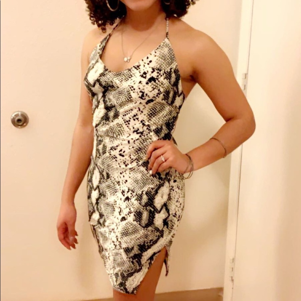 Snake skin print dress